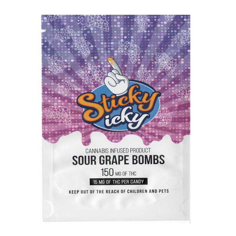 Sticky Icky Sour Grape Bombs 150mg