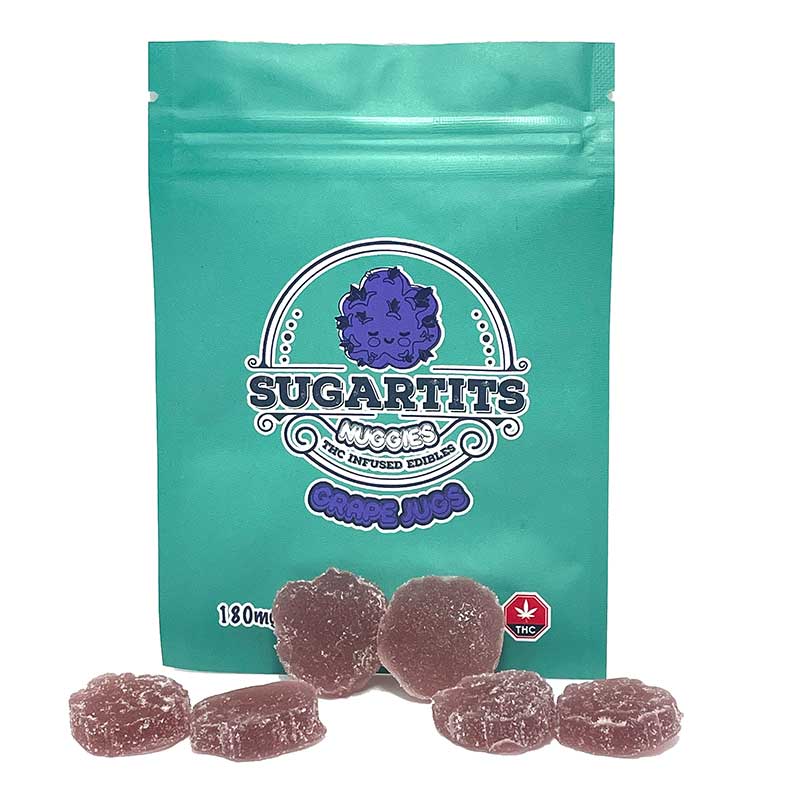 Sugartits THC Infused Edibles 180mg - Grape Jugs